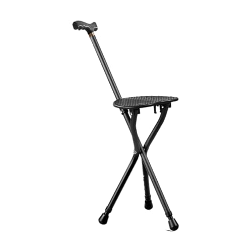 BHJW 折りたたみ椅子 トレッキングポール折りたたみ式ウォーキングスティック 軽量 収納簡単 耐荷重120kg調整可能 滑り止め 揺れ防止 アウトドア活動や旅行に最適 (ブラック)