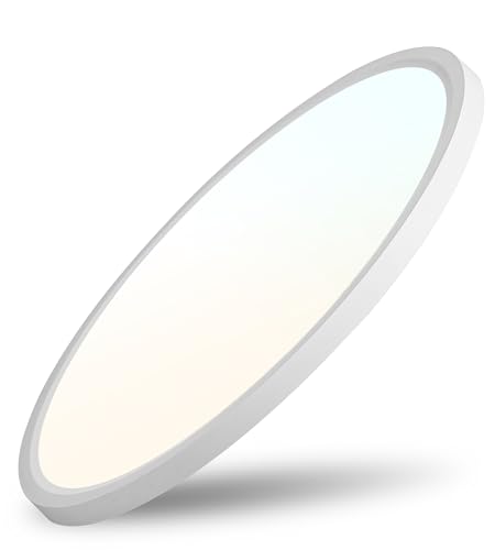 Image of 23.7 Inch Large LED Flush Mount Ceiling Light Fixtures- Dimmable & 3 CCT Modes(3000 /4000 /6000K), 50W 5000LM, Ultra-Thin Low Profile Ceiling Light for Living Room, Kitchen, Office, White