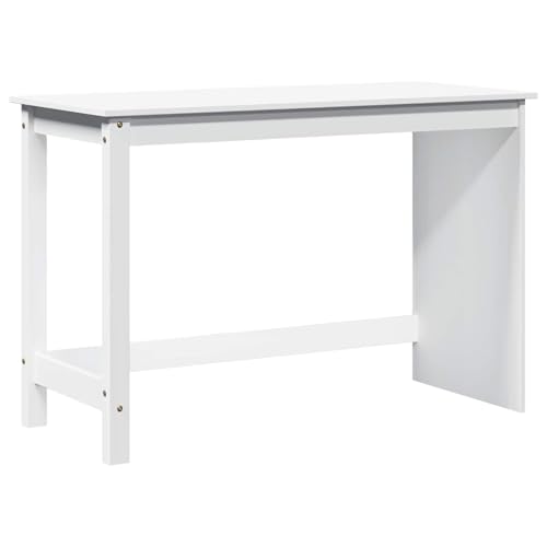 vidaXL Escritorio 112 x 50 x 75 cm Madera de Pino Macizo, Escritorio de Estudio, diseño Minimalista, Mesa compacta, Superficie Duradera, Madera Beige, Espacio ergonómico