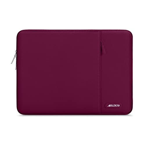 Image of MOSISO Laptop Case 13 inch, 13 inch Laptop Sleeve Compatible with MacBook Air M4 M3 M2 M1 2025-2018 / Pro M2 M1 2025-2016, Polyester Vertical Computer Sleeve Bag with Pocket, Wine Red
