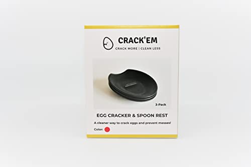 Crack'em Egg Cracker & Spoon Rest (Red 3-Pack)