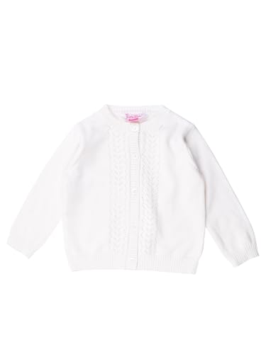 Image of RuffleButts Baby /Toddler Girls Ruffled Long Sleeve Cardigan Button-Up Sweater