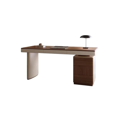 MAWERDCXG Escritorio Familiar Moderno, Muebles De Estudio con Computadora For Dormitorio 55 Pulgadas, Estación Trabajo For Oficina En Casa Cajones Y Aparador Almacenamiento Triple