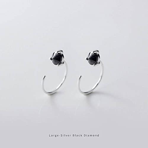 Boucles d'oreilles S925 triangle diamant noir, le cadeau femme idéal