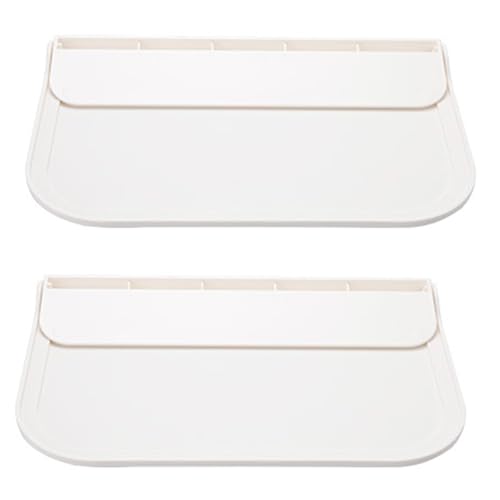 Gadpiparty 2 estantes flotantes blancos de pared para baño y dormitorio, estante de almacenamiento de plástico plegable con fuerte capacidad de carga para un almacenamiento limpio y ahorro de espacio
