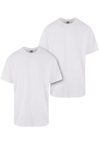 Urban Classics Men's Tb1778a-heavy Oversized Tee 2-Pack T-Shirt, White + White, 5XL
