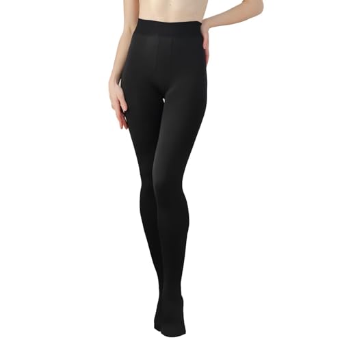Image of YAGAXI Fleece Lined Opaque Tights for Women - 2 Pairs 200D Warm Winter Pantyhose with Control Top
