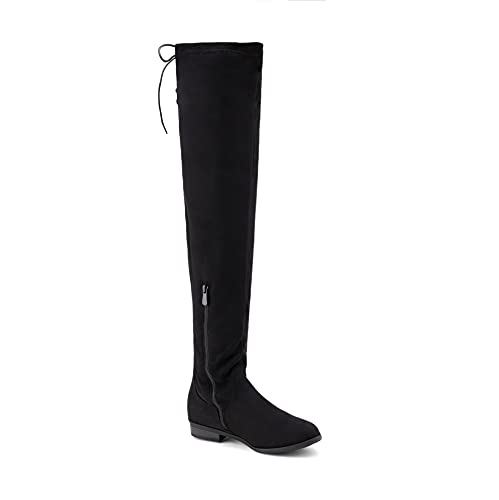 DREAM PAIRS Women's Suede Over The Knee Thigh High Winter Riding Boots4