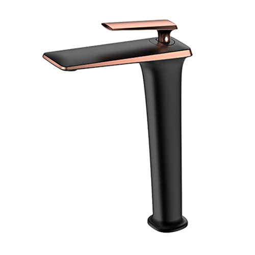 Grifo de latón moderno en oro negro para lavabo de baño elegante