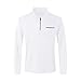Mens Quarter Zip Polo Shirt Business Office Work Slim Fit Long Sleeve Stretch Lightweight Sports Golf Collared T Shirt(White, XL)