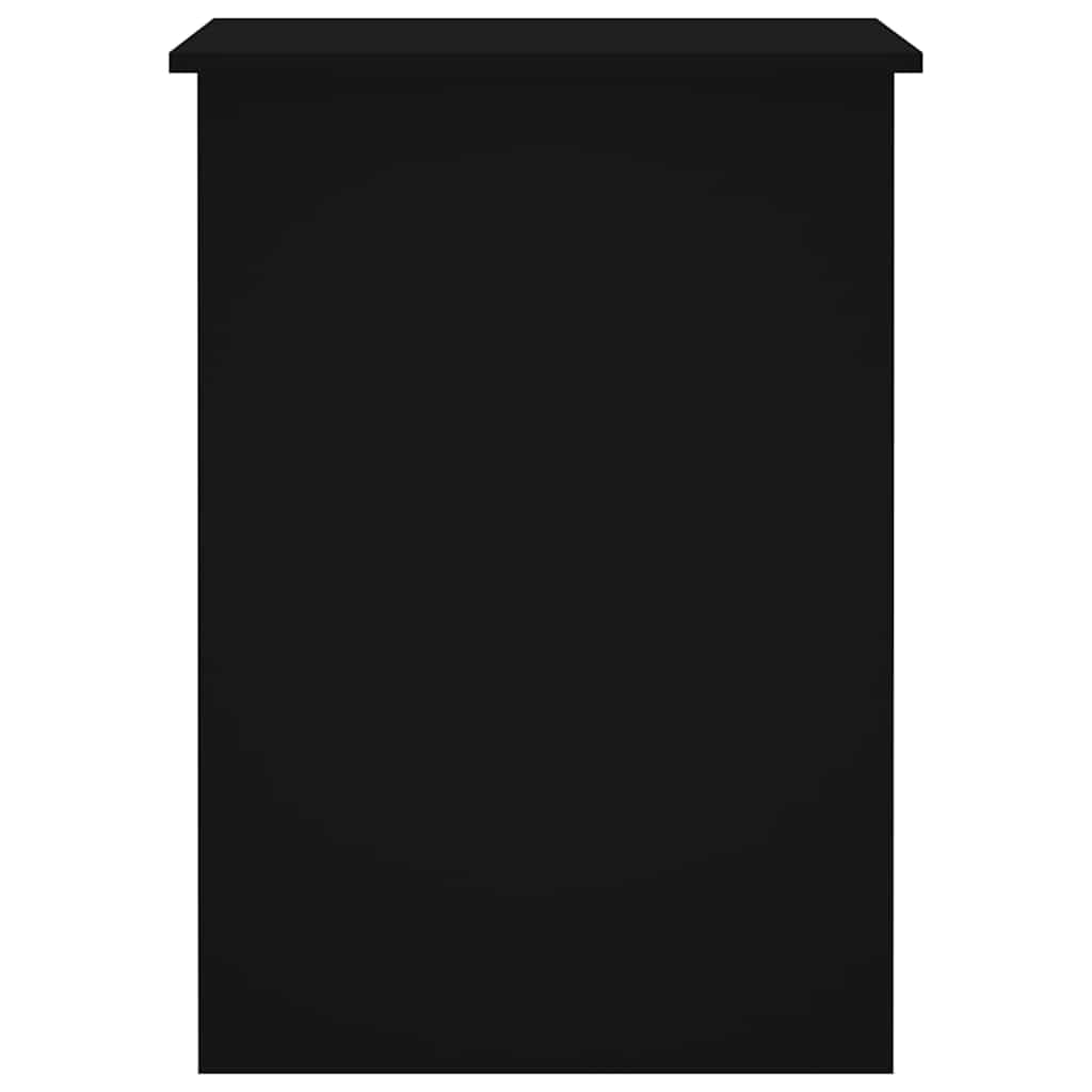 Biurko czarne 100 x 55 x 75 cm, materiał drewnopochodny z 2 półkami