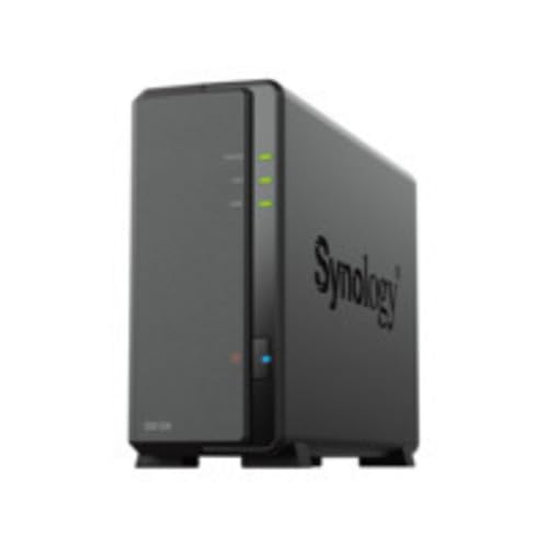 Synology DS124 1-Bay Discstation NAS (Realtek RTD1619B 4 core 1.7 GHz 1GB DDR4 RAM 1xRJ-45 1GbE) 2TB Bundle con 1x 2TB Hard Disk Station in Metallo, Nero, per Dispositivi Informatici Generici