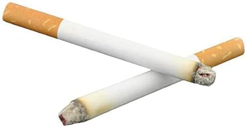 Pack of 2 Fake Lit Cigarettes Realistic Look Fake Cigarettes Funny Bag Gift Play Trick Joke Blow Smoke