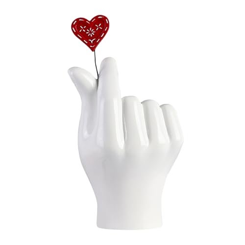 Sculpture Love Finger en résine | Statue décorative de geste romantique pour maison - 8