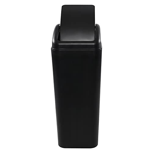 Caneca de basura rectangular negra 14 litros plástico miniatura 7