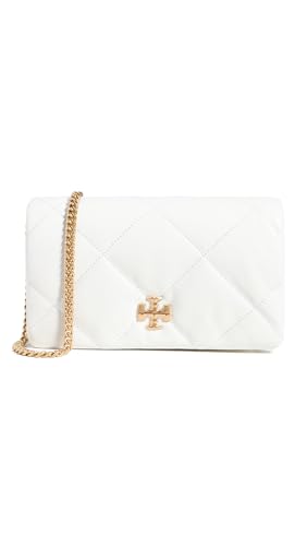 Tory Burch Women's Kira Diamond Quilt Chain Wallet, Blanc, White, One Size