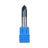 3/8in Solid Carbide End Mill,Chamfer Mill-Double End,4 Flute, 90 Chamfer Angle,AlTiN Coated Bits Tool for Medium Hardness Steel, Brass, Iron