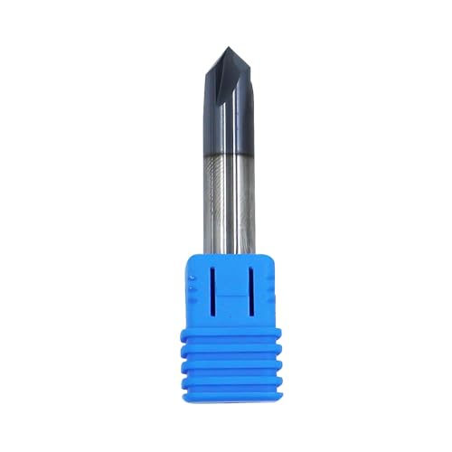 Image of 3 /8in Solid Carbide End Mill,Chamfer Mill-Double End,4 Flute, 90 Chamfer Angle,AlTiN Coated Bits Tool for Medium Hardness Steel, Brass, Iron