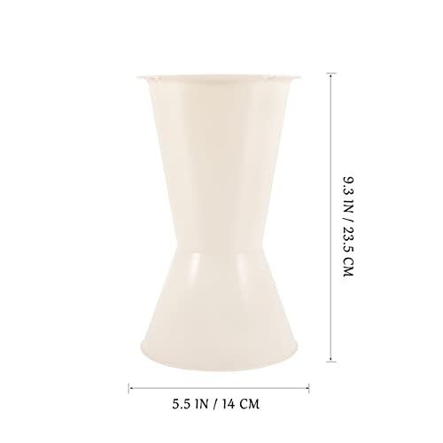 Gadpiparty 10 Pcs Plastic Flower Vase Wide Mouth Floral Vase Wedding Bouquet Arrangement Stand Holder For Home Decor Centerpieces White #TOP1