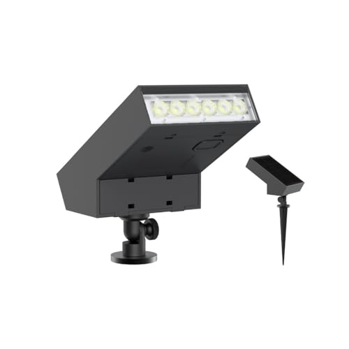 Projecteur solaire jardin 500lm automatique avec piquet et étanchéité IP65 pour allée