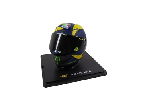 OPO 10 - Valentino Rossi Moto GP Season 2018 1/5 Scale Helmet Compatible with Yamaha YZR-M1 - CR001
