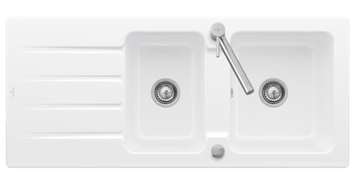 VILLEROY & BOCH Evier cuisine a encastrer 1,5 bac + 1 égouttoir Architectura - Céramique - 113 x...