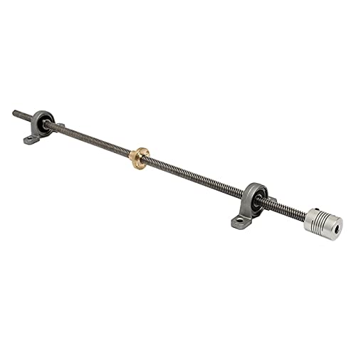 Lysee 3D Printer Parts & Accessories - 1x T8 Screw Lead Screw 400mm Steel Lead Screw Shaft Nut Mounting & 3X 20T Dia.5mm Bore 6mm GT2 Belt Smooth Idler Pulley - (Color: As Shown)