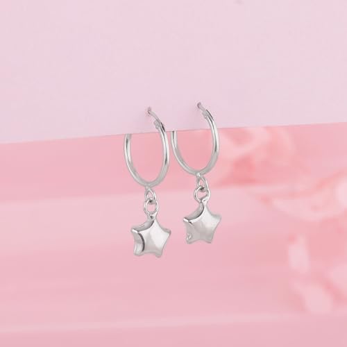 Image of GIVA 925 Silver Mini Star Hoop Earrings| Studs to Gift Women & Girls | With Certificate of Authenticity and 925 Stamp | 6 Months Warranty