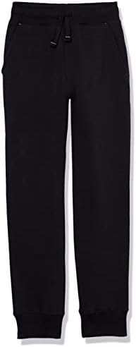 Amazon Essentials Boys' Fleece Jogger Sweatpants, Black, Medium