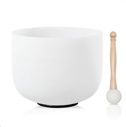 CVNC 432HZ 12 Inch C Note Root Chakra Frosted Quartz Crystal Singing Bowl Meditation Therapy Sound...