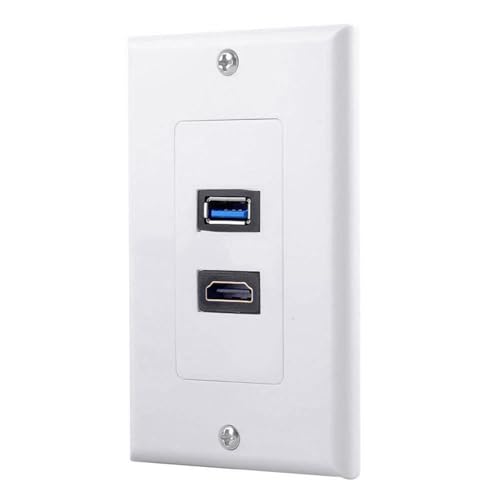 Placa de pared de 8 x 2 puertos con USB 3.0 extensor multimedia 5