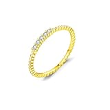 BCughia Anillo de oro 375 585 para mujer, anillo de compromiso para mujer, oro amarillo con moissanita, pequeño anillo de compromiso, talla 47-62, Oro amarillo 585 de 14 quilates, Moissanita