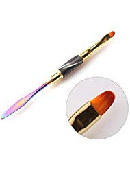 Wokoto Double Head Round Tips Nail Brush And Colorful Slice Shape Spatula Nail Tool For Uv Poly Gel Acrylic Nails Extension Tool For Women Girl Nails #TOP28