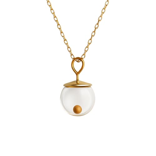 Boomdyada Mustard Seed Necklace – 14K Gold-Filled Pendant with Hand-Blown Glass Globe – Christian Faith Jewelry for Women – Minimalist Baptism, Confirmation, or Sympathy Gift