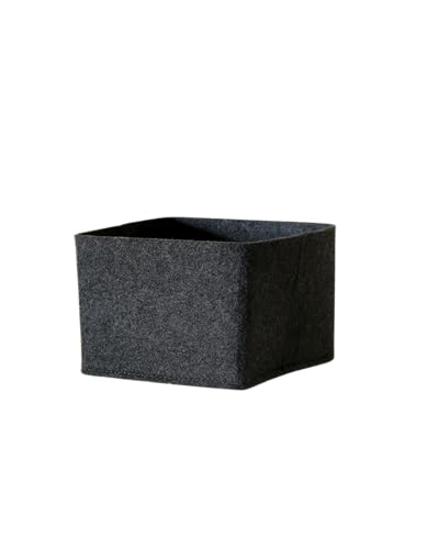SortJoy Storage Basket 3-piece Collapsible Felt bin Foldable Drawer Organizer Bins Small Kid Pet Toy Clothes Underwear Sock Bra Closet Bathroom (Carbon Dark Grey x3) 6.3 x 6.3 x 4.5” Petite Flex Bin