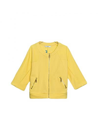 Sweat zippé fille Guess jaune en coton confortable pour enfant