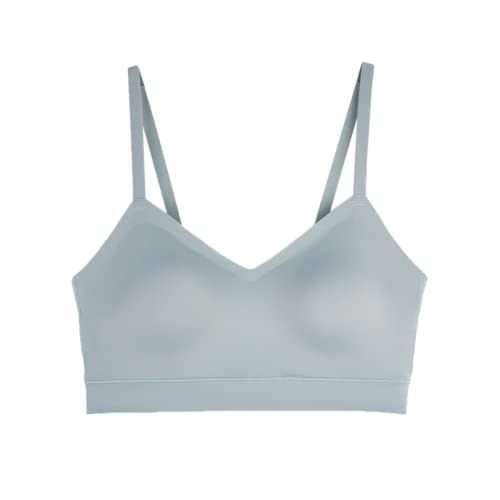 Floatley Cozy Adjustable Bra Comfort Wirefree Seamless Bra With Embedded Pad For Women Size L Aqua Gray #TOP4