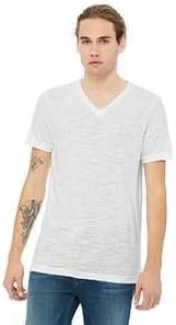 Bella mens Unisex Jersey Short-Sleeve V-Neck T-Shirt(3005)-WHITE SLUB-L - Image 2