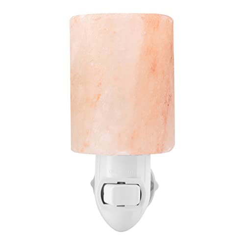 OSALADI Lámpara De Sal Cilíndrica Enchufe Luz Nocturna De Mesa Para Dormitorio Iluminación Ambiental Cálida Y Relajante 2.75X1.96X1.96In