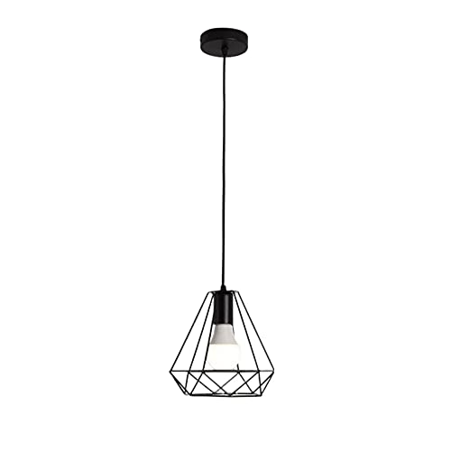 Chandelier industriel retro LED suspension cage metal pour luminaire de restaurant
