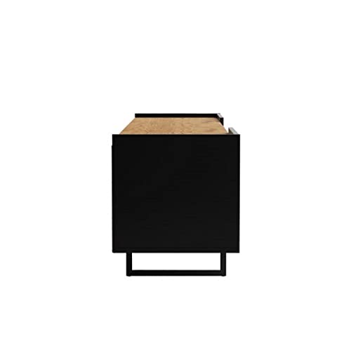 Manhattan Comfort Winston Tv Stand, 70.86 Inches, Black And Cinnamon #TOP6