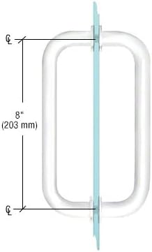 CRL 8" White (BM Series) Tubular Back-to-Back Pull Handle with Metal Washers