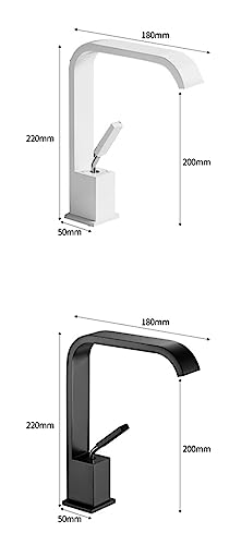 Mitigeur cascade blanc pour lavabo de salle de bain design chic moderne - 7