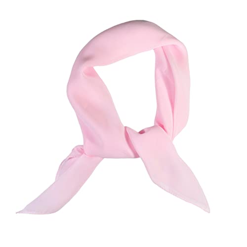 WESTEND CHOICE Square Chiffon Scarves Women Plain Neck Scarf 50s Retro lightweight Bandana Wrap Square women's scarves 65 x 65 cm (Light pink)