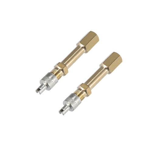 Suvnie 2 PCS Brass Auto Tire Valve Extension Adaptor, 50mm/1.97