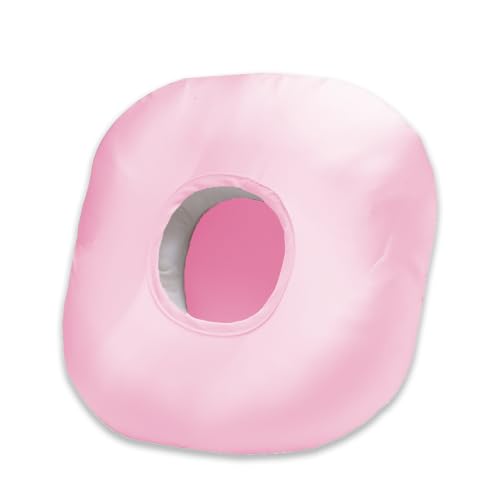 Image of Ear Piercing Pillow for Side Sleepers with Ear Hole, Donut Pillow for Ear with Silky Pillowcase for CNH and Ear Pain Inflammation Pressure Sores Piercing, Ear Guard Pillow (Light Pink Silk)