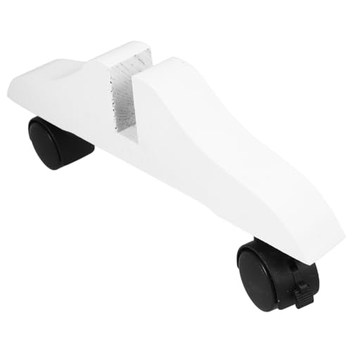 DOITOOL Socle de Paravent en Bois Blanc avec roulettes 360° - Pied de Séparation de Pièce Mobile et Stable - Support Coulissant pour Cloison Intérieure -...