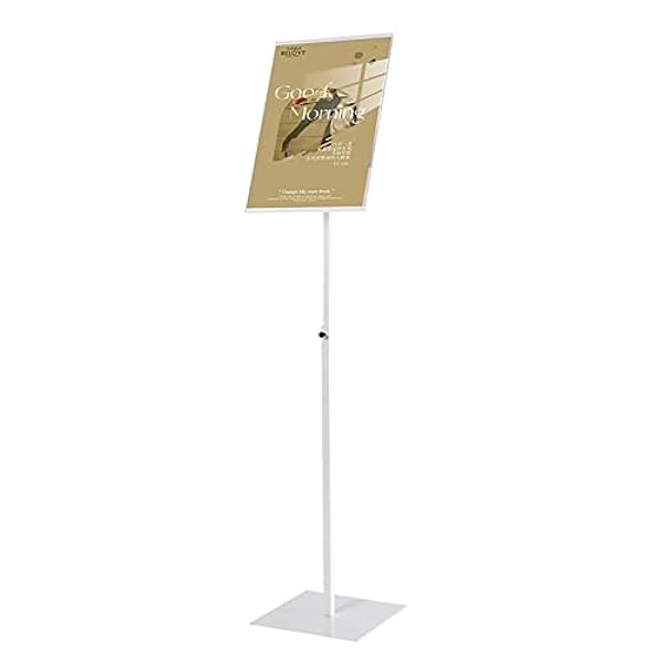A3 Poster Vloer Display Stands Houder, Verstelbare Teken Houder Stand, Verticale En Horizontale Weergave Teken Weergegeven, Vierkante Basis Voor Kerk School Kantoor wit