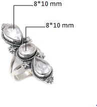 Miniatura 4 de AUDRIELLE Anillo de plata de ley 925, piedra preciosa hecha a mano, ajustable