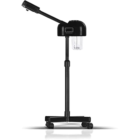 Professional Facial Steamer with LCD Screen, Timer, for Salon SPA Face Care, Height Adjustable, Black Cover
